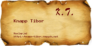 Knapp Tibor névjegykártya